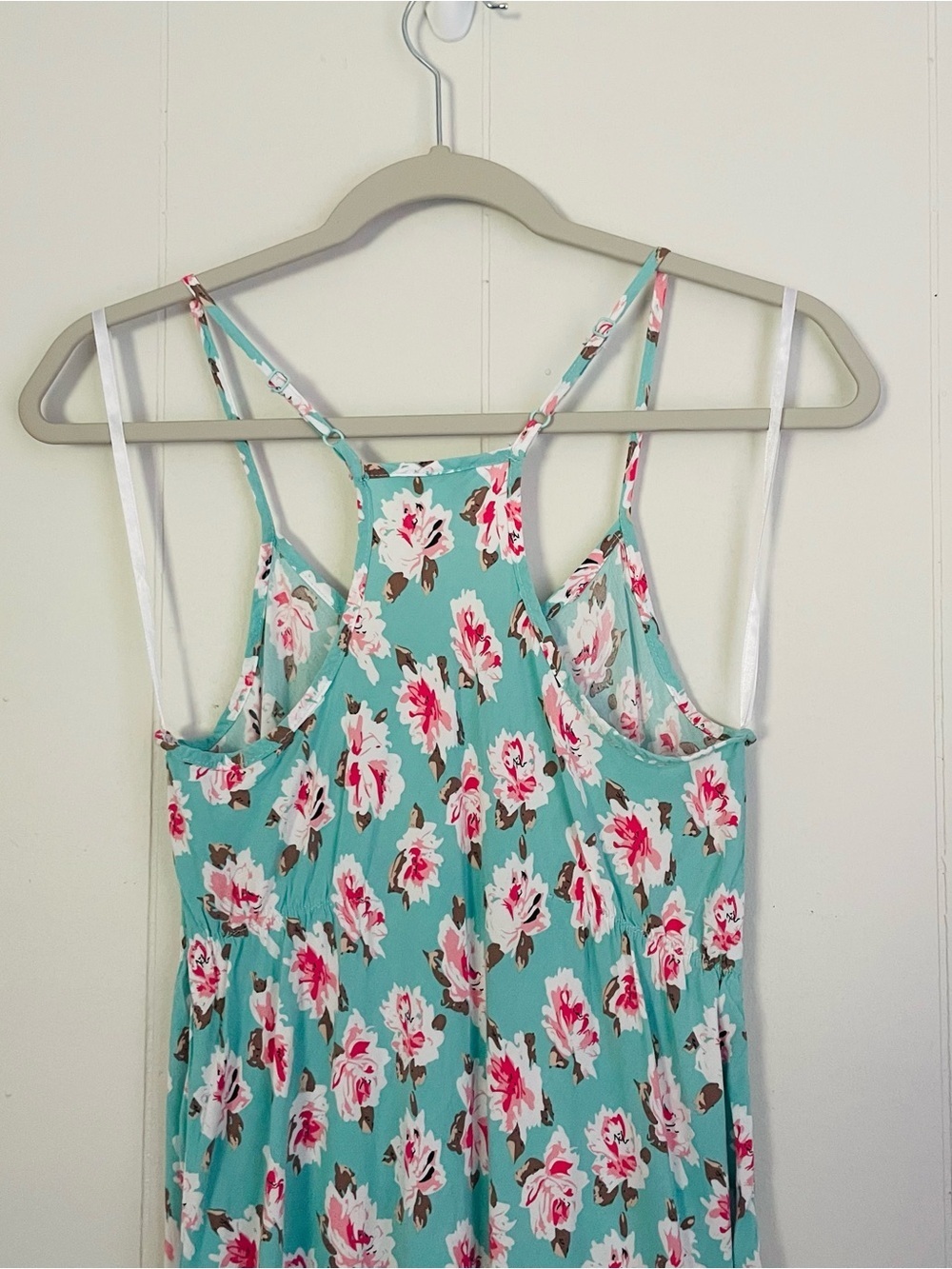 Charming Charlie Floral midi Dress Women’s Small S Aqua Turquoise Pink White - Picture 8 of 12